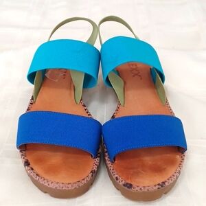 The Flexx, Multi Colored, Elastic Strap Sandals, Sz. 9